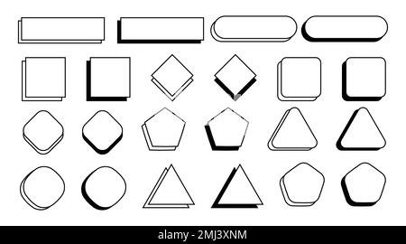 Geometric shapes element design set. Symbol with shape and line geometric design. Stock Vector