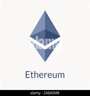 Ethereum blockchain cryptocurrency logo vector open-source finance concept Stock Vector