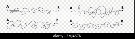 Path concept. Plans in real life. Point b and a. Find real way distance. Flat graphic vector illustrations isolated Stock Vector