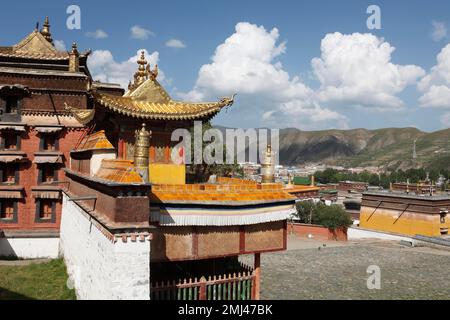 Tibetan Labrang Monastery, Xiahe, Gansu Province, China Stock Photo