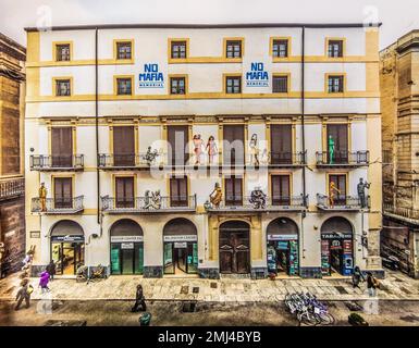 No Mafia Memorial, View of the History of the Mafia in Palermo, Palermo, Sicily, Palermo, Sicily, Italy Stock Photo