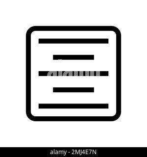Align center icon line isolated on white background. Black flat thin icon on modern outline style. Linear symbol and editable stroke. Simple and pixel Stock Vector