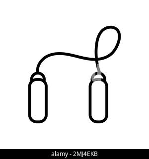 Jump rope icon line isolated on white background. Black flat thin icon on modern outline style. Linear symbol and editable stroke. Simple and pixel pe Stock Vector
