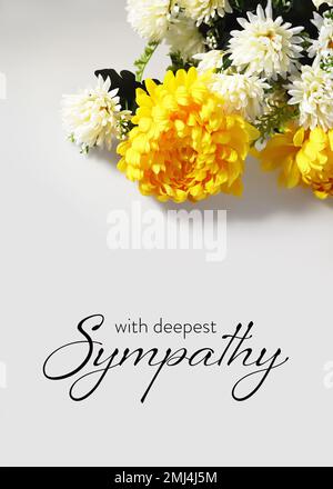 Sympathy card with chrysanthemum 💐 appreciate Stock Photo