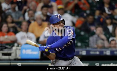 Texas Rangers' Jose Trevino bats against the Houston Astros during the  eighth inning of a baseball game Tuesday, Sept. 17, 2019, in Houston. (AP  Photo/David J. Phillip Stock Photo - Alamy