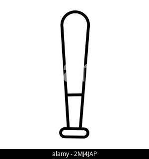 Baseball bat icon line isolated on white background. Black flat thin icon on modern outline style. Linear symbol and editable stroke. Simple and pixel Stock Vector