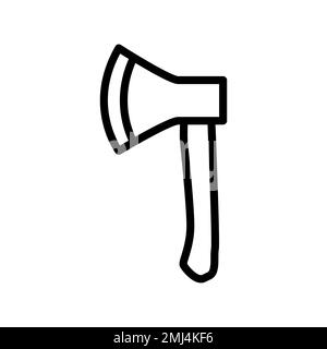 Axe icon line isolated on white background. Black flat thin icon on modern outline style. Linear symbol and editable stroke. Simple and pixel perfect Stock Vector