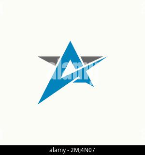 Simple and unique cutting star like letter or word A font image graphic icon logo design abstract concept vector stock initial or monogram Stock Vector