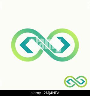 Simple and unique meta or infinity sign with cut and bracket on side ...
