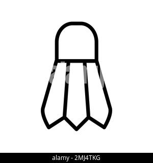 Shuttlecock icon line isolated on white background. Black flat thin icon on modern outline style. Linear symbol and editable stroke. Simple and pixel Stock Vector