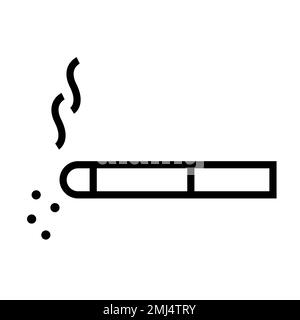 Cigarette icon line isolated on white background. Black flat thin icon on modern outline style. Linear symbol and editable stroke. Simple and pixel pe Stock Vector