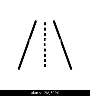 Road icon line isolated on white background. Black flat thin icon on modern outline style. Linear symbol and editable stroke. Simple and pixel perfect Stock Vector