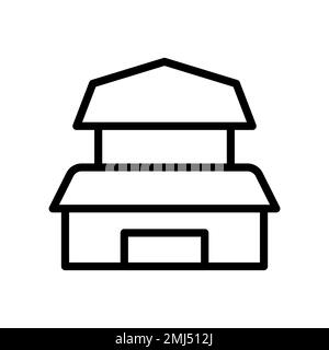 Floorhouse icon line isolated on white background. Black flat thin icon on modern outline style. Linear symbol and editable stroke. Simple and pixel p Stock Vector