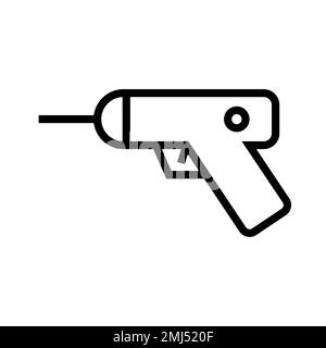 Drill icon line isolated on white background. Black flat thin icon on modern outline style. Linear symbol and editable stroke. Simple and pixel perfec Stock Vector