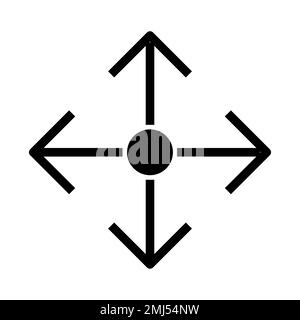 Cursor move icon line isolated on white background. Black flat thin icon on modern outline style. Linear symbol and editable stroke. Simple and pixel Stock Vector