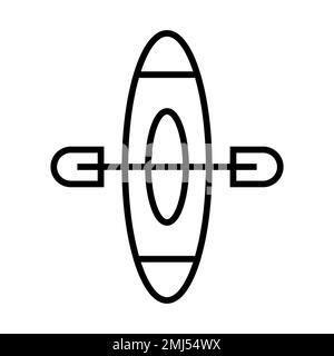 Canoe icon line isolated on white background. Black flat thin icon on modern outline style. Linear symbol and editable stroke. Simple and pixel perfec Stock Vector