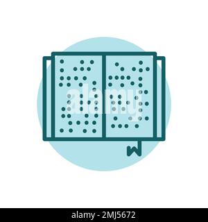 Book blind braille color line icon. Disability. Isolated vector element. Outline pictogram for web page, mobile app, promo Stock Vector