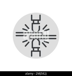 Spot welding сolor line icon. Metal work. Pictogram for web page. Stock Vector