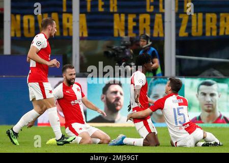 Slavia Prague's Olayinka: Very Happy To Score Against Inter, It Was A  Childhood Dream