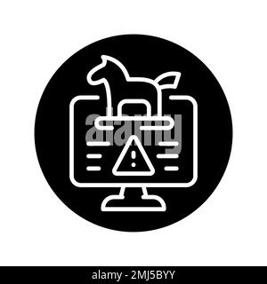 Trojan horse olor line icon. Pictogram for web page. Stock Vector