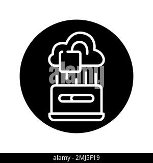 Cloud hacking olor line icon. Pictogram for web page. Stock Vector