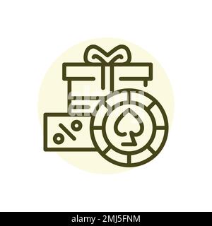 Bonus black line icon. Casino game. Pictogram for web page Stock Vector