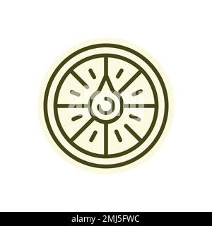 Fortune wheel black line icon. Casino game. Pictogram for web page Stock Vector