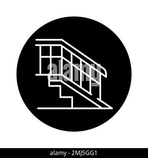 Wheelchair ramp color line icon. Disability. Isolated vector element. Outline pictogram for web page, mobile app, promo Stock Vector