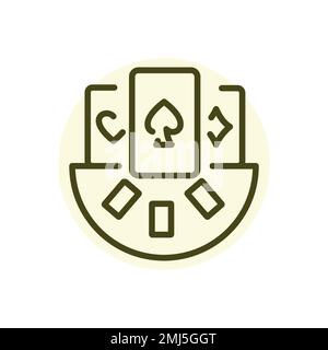 Poker black line icon. Casino game. Pictogram for web page Stock Vector