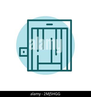 Lift color line icon. Disability. Isolated vector element. Outline pictogram for web page, mobile app, promo Stock Vector