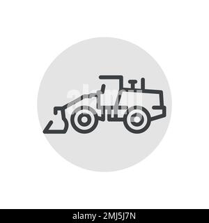 Grader сolor line icon. Road construction. Pictogram for web page Stock Vector