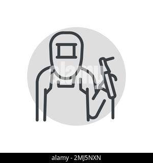 Welder сolor line icon. Metal work. Pictogram for web page. Stock Vector