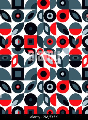 Geometric abstract retro Cover in Bauhaus style. Stock Vector