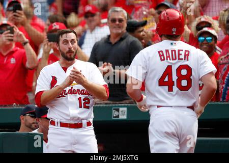 St. Louis Cardinals' Harrison Bader bats during a baseball game against the  Pittsburgh Pirates Wednesday, May 19, 2021, in St. Louis. (AP Photo/Jeff  Roberson Stock Photo - Alamy