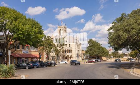 New Braunfels, Texas, USA - October 14, 2022: The Comal County Courthouse Stock Photo