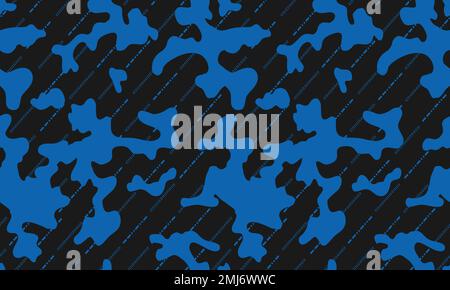 Texture military camouflage repeats seamless Vector Pattern For fabric, background, wallpaper and others. Classic clothing print. Abstract monochrome Stock Vector