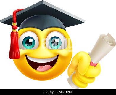 Education School College Graduate Emoji Emoticon Stock Vector
