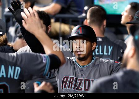 Arizona Diamondbacks' Eduardo Escobar celebrates after his solo