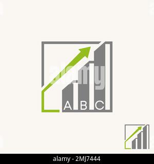 Simple but unique chart or trading with arrow and square or rectangular graphic icon logo design abstract concept vector stock finance or grow Stock Vector