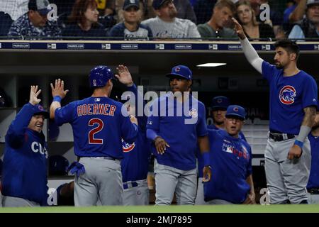 Chicago Cubs' Seiya Suzuki batting during the first inning of a baseball  game against the San Diego Padres Sunday, June 4, 2023, in San Diego. (AP  Photo/Gregory Bull Stock Photo - Alamy