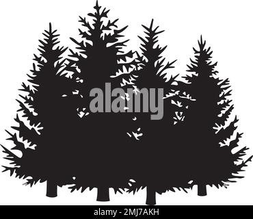 Pine trees vector illustration (forest design) Stock Vector