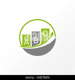Simple and unique chart or trading with arrow and circle image graphic icon logo design abstract concept vector stock finance or grow Stock Vector