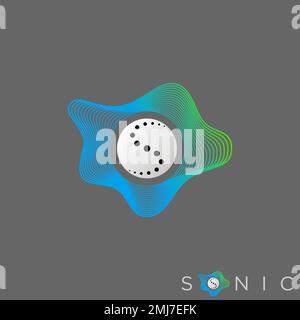 Simple and unique reflection lines attractive sound audio wave circle letter S font graphic icon logo design abstract concept vector stock  initial Stock Vector