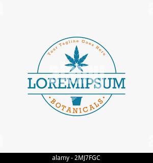 Simple and unique cannabis marijuana and pot in modern emblem image graphic icon logo design abstract concept vector stock nature or beauty Stock Vector