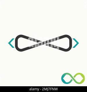 Simple and unique meta or infinity sign with cut and bracket on side backwards graphic icon logo design abstract concept vector stock tech application Stock Vector