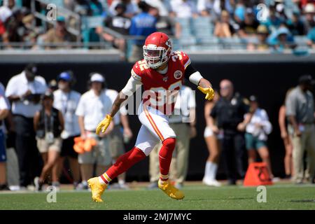 Kansas City Chiefs free safety Tyrann Mathieu during pre-game warmups  before an NFL wild-card playoff football game against the Pittsburgh  Steelers, Sunday, Jan. 16, 2022 in Kansas City, Mo. (AP Photos/Reed Hoffmann