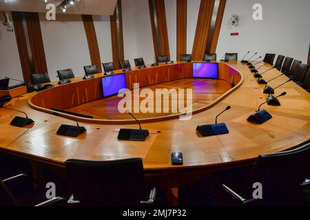 A Committee Room, Scottish Parliament, Edinburgh, Scotland. Stock Photo