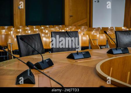 A Committee Room, Scottish Parliament, Edinburgh, Scotland. Stock Photo