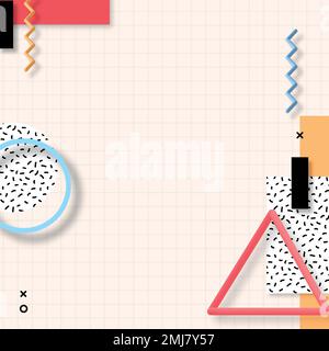 Colorful geometric Memphis social banner vector Stock Vector