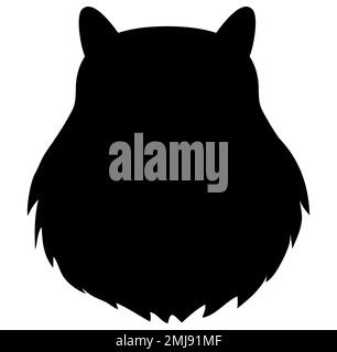 Marmot head black silhouette for retro logos, badges, labels template, emblems, and vintage design element. Vector Isolated on white background Stock Vector